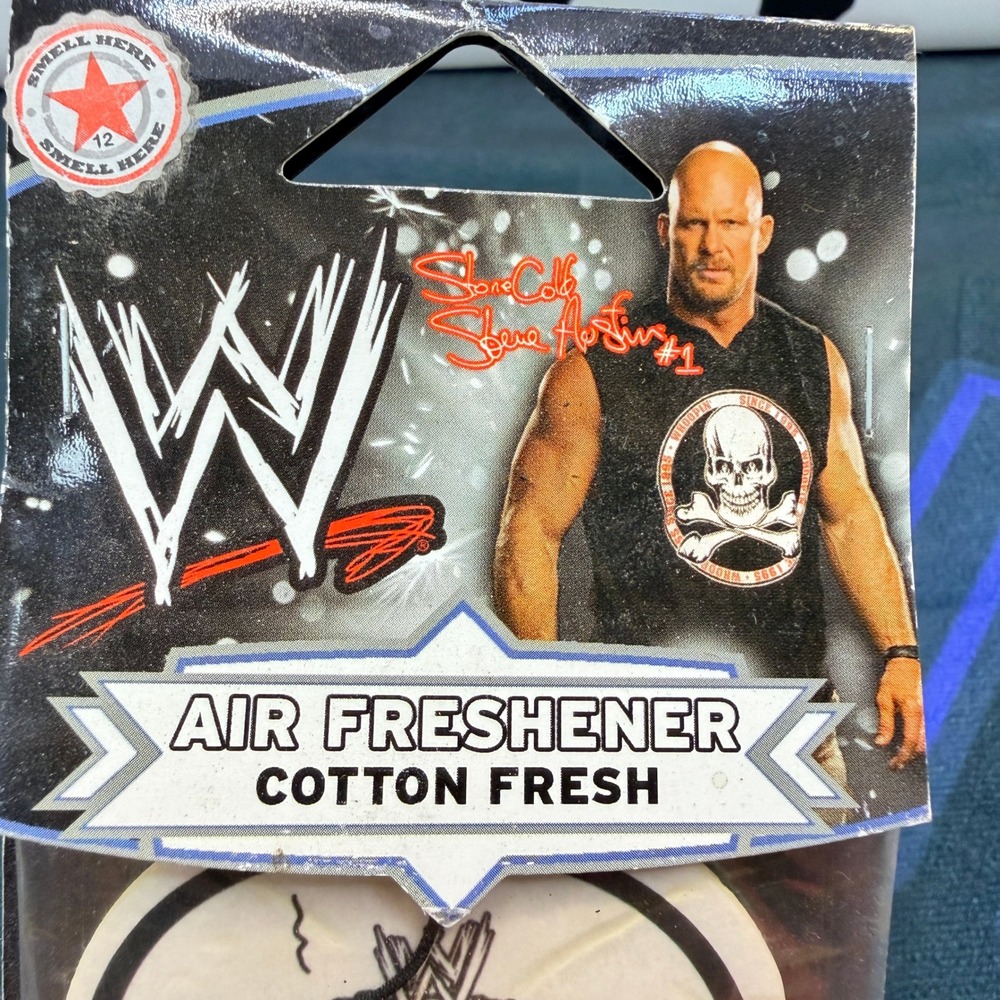 WWE Stone Cold Steve Austin Air Freshener Cotton Fresh NIP Vintage 2011 Skull